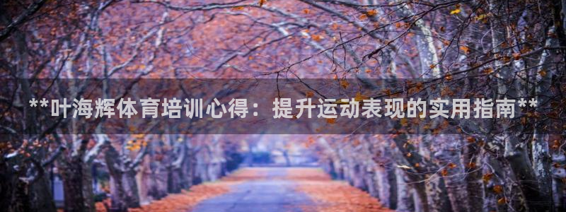 欧陆娱乐登录测速网站：**叶海辉体育培训心得：提升运动表现的